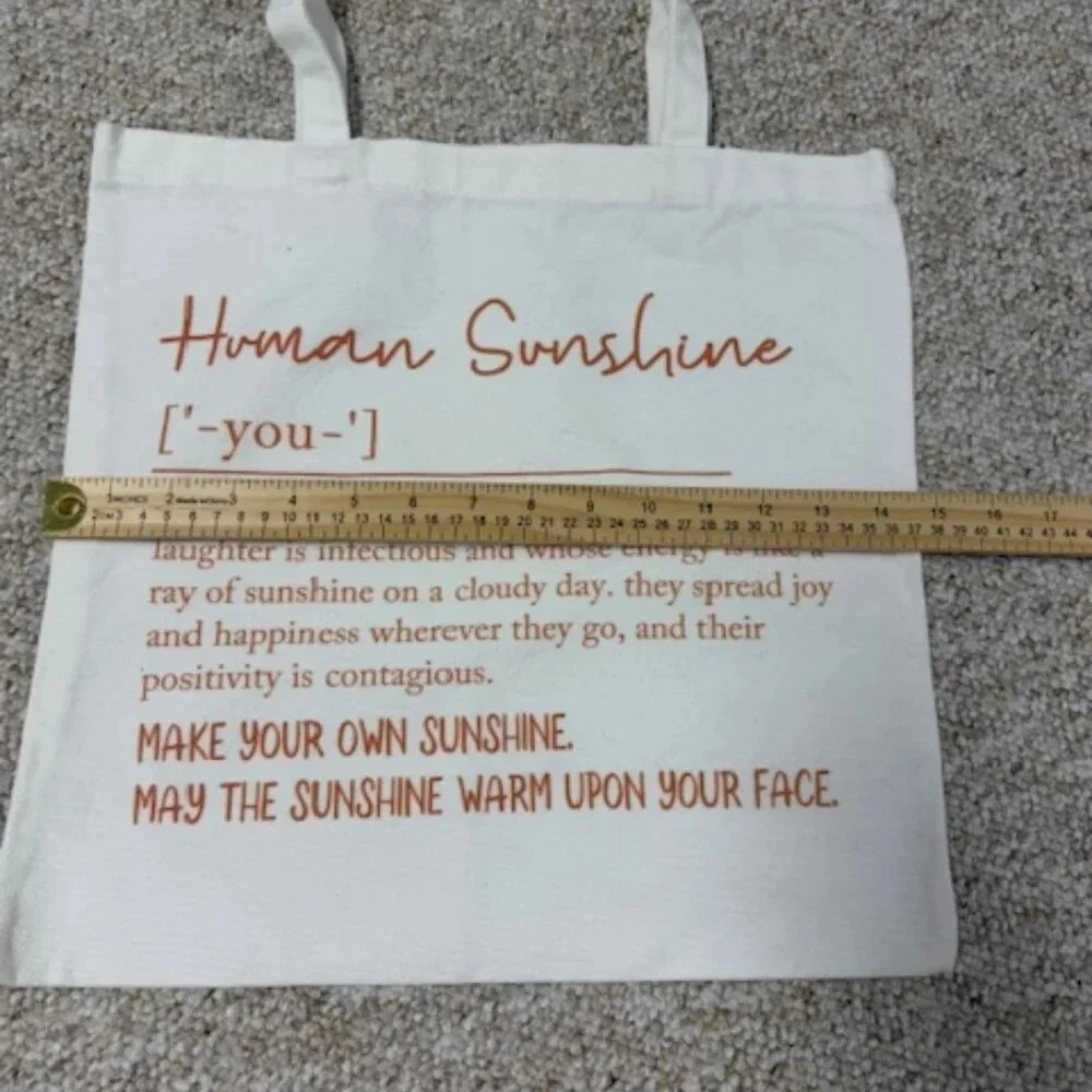 Tote Bag Human Sunshine Canvas Tote Spread Light‎ Shoulder Bag Farmers Market